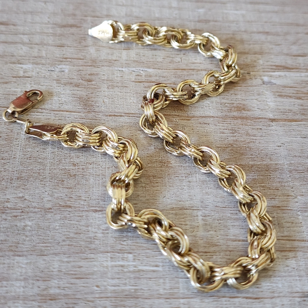 10KT SOLID GOLD CHINO LINK BRACLET/ANKLET